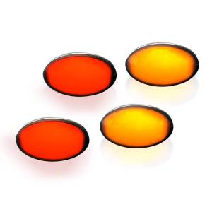 Recon Truck Accessories - 264132BK | Dually Fender Lenses (4-Piece Set) w/ 2 Red LED Lights & 2 Amber LED Lights – Smoked Lens
