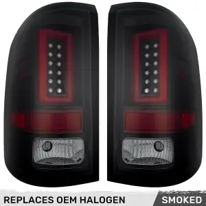 Recon Truck Accessories - 264239BK | Recon (Replaces Factory Halogen Style) Tail Lights OLED in Smoked (2014-2018 Sierra 1500 | 2014-2019 Sierra 2500, 3500 SRW)