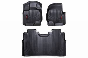 Rough Country - M-51512 | Rough Country Floor Mats Front & Rear For Ford F-150 / F-150 Lighting / Raptor | 2015-2023 | Front Row Bucket Seats, No Factory Under Seat Storage