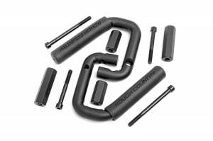 Rough Country - 6501 | Jeep Front Solid Steel Grab Handles (07-18 Wrangler JK | Black)