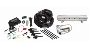 Air Lift Performance - 27694 | Air Lift Performance 3H Air Management (1/4" Air Line, 4 Gallon 7-Port Lightweight Raw Aluminum Tank, VIAIR 444C Compressor)