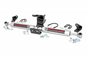 Rough Country - 87304 | Rough Country N3 Steering Stabilizer Dual For Jeep Gladiator JT (2020-2022) / Wrangler 4xe (2021-2023) / Wrangler JL (2018-23) | 2.5-8 Inch Lift