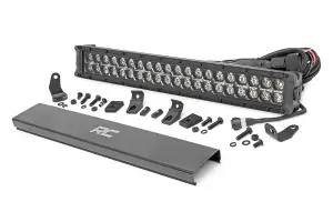 Rough Country - 70920BD | Rough Country 20 Inch Black Series CREE LED Light Bar | Universal | Dual Row, Cool White DRL