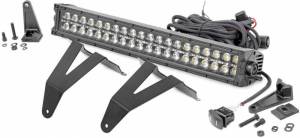 Rough Country - 70779DRL | Rough Country 20 Inch LED Light Bar & Bumper Kit For Ram 1500 | 2019-2023 | Black Series With White DRL
