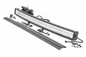 Rough Country - 72940D | 40-inch Curved Cree LED Light Bar - (Dual Row | Chrome Series w/ Cool White DRL)