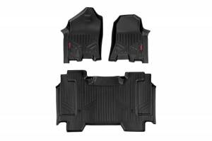 Rough Country - M-31412 | Rough Country Floor Mats Front & Rear For Ram 1500 2/4WD (2019-2023) 1500 TRX (2021-2023) | Front Bucket Seat, Crew Cab, With Factory Under Seat Storage