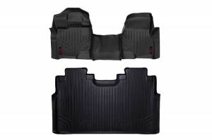Rough Country - M-51153 | Rough Country Floor Mats Front & Rear For Ford F-150 / F-150 Lighting / Raptor  | 2015-2023) | Front Bench Seat, No Factory Under Seat Storage