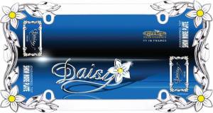 Cruiser Accessories - 19130 | Daisy, Chrome / Painted License Plate Frame