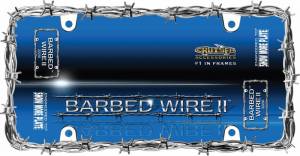 Cruiser Accessories - 22230 | Cruiser Accessories Barbed Wire II, Chrome License Plate Frame