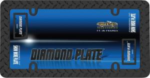 Cruiser Accessories - 30850 | Cruiser Accessories Diamond Plate, Matte Black License Plate Frame