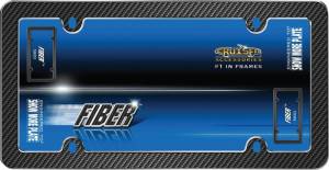 Cruiser Accessories - 59053 | Cruiser Accessories Fiber, Black / Chrome License Plate Frame