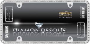 Cruiser Accessories - 18130 | Cruiser Accessories Diamondesque, Chrome / Clear License Plate Frame