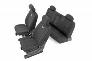 Rough Country - 91025 | GM Neoprene Front & Rear Seat Covers | Black [14-18 1500]
