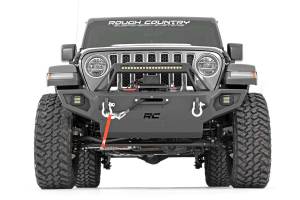Rough Country - 10585 | Rough Country Front Winch Bumper With LED Lights For Jeep Gladiator JT/Wrangler 4xe, JK, JL | 2007-2023