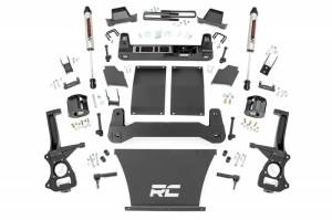 Rough Country - 21770 | Rough Country 6 Inch Lift Kit For Chevrolet Silverado 1500 2/4WD | 2019-2023 | 4.3L; 5.3L; 6.2L Engine, Rear Multi-leaf Spring, Strut Spacer With V2 Rear Shocks