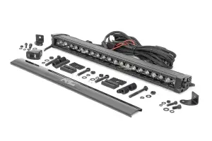 Rough Country - 70720BLDRLA | Rough-Country 20 Inch Black Series LED Light Bar | Single Row | Amber DRL