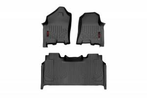 Rough Country - M-31422 | Rough Country Floor Mats Front & Rear For Ram 1500 2/4WD (2019-2023) 1500 TRX (2021-2023) | Front Bucket Seat, Crew Cab, Without Factory Under Seat Storage