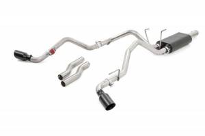 Rough Country - 96009 | Rough Country Performance Dual Cat-Back Exhaust Black Tip System 4.7L/5.7L For Ram 1500 / Ram 1500 Classic 2/4WD | 2009-2023