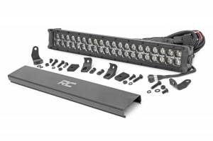 Rough Country - 70920BDA | Rough Country 20 Inch Black Series CREE LED Light Bar | Universal | Dual Row, Amber DRL