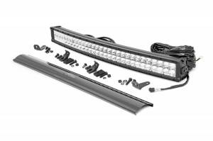 Rough Country - 72930D | 30-inch Curved Cree LED Light Bar - (Dual Row | Chrome Series w/ Cool White DRL)