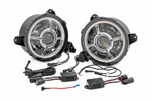 Rough Country - RCH5300 | Rough Country 9 Inch LED Headlights With DRL Halo For Jeep Gladiator JT / Wrangler 4xe, JL, JL Unlimited | 2018-2023