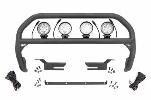 Rough Country - 51049 | Rough Country Nudge Bar For Ford Bronco 4WD | 2021-2023 | 4 Inch Round (4) LED Lights