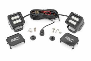 Rough Country - 71046 | Rough Country LED Ditch Light For Ford Bronco | 2021-2023 | Black Series With Flood Pattern