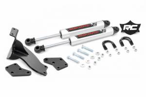 Rough Country - 8749470 | Rough Country 2.5-8 Inch Dual V2 Monotube Steering Stabilizer For Ram 2500 / 3500 4WD | 2013-2023
