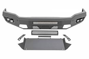 Rough Country - 10806A | Rough Country Front Bumper With Black Series LED Cubes Lights & Light Bar For Ram 2500 | 2019-2023