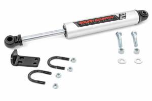 Rough Country - 8731970 | V2 Steering Stabilizer | Axle Bracket | Jeep Wrangler JK (07-18)