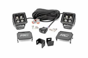 Rough Country - 71073 | Rough Country LED Ditch Light Kit For Toyota Tundra | 2022-2023 | Black Series With White DRL