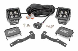 Rough Country - 71083 | Rough Country LED Ditch Light Kit For Toyota Tacoma | 2016-2023 | Black Series With Amber DRL