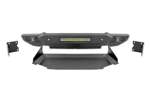 Rough Country - 10808A | Rough Country High Clearance Front Bumper With LED Lights & Skid Plate For Ram 1500 | 2019-2023 | Without Tow Hooks