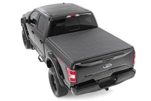 Rough Country - 41521550 | Rough-Country Bed Cover | Tri Fold | Soft | 5'7" Bed | Ford F-150 (21-24)/F-150 Lightning (22-24)