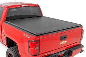 Rough Country - 42119551 | Rough Country Soft Roll Up Bed Cover (2014-2018 Silverado, Sierra 1500 2WD/4WD | 5'9" Bed)