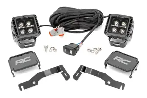 Rough Country - 72103 | Rough Country LED Ditch Light Kit For Toyota Tacoma (2024-2024) | Black Series With White DRL