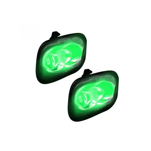 Recon Truck Accessories - 264243GR | Recon LED Mirror / Puddle Light Kit Ultra High Power in Green (2015-2021 F150 | 2017-2020 Raptor | 2017-2024 F250, F350 Super Duty | 2021-2024 Bronco)