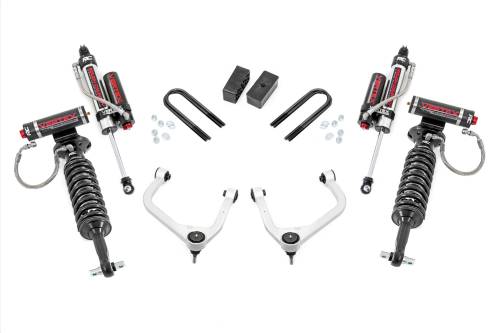 Rough Country - 28850 | Rough Country 3.5 Inch Lift Kit For GMC Sierra 1500 2WD/4WD | 2019-2024 | Rear Factory Mono-Leaf Spring, Vertex Coilovers With Vertex Shocks