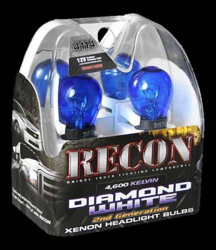 Recon Truck Accessories - 2644114DW | RECON 4114 12V 55W = 85W (4,600 KELVIN) For Chevrolet / GMC (DRL) Daytime Running Light Bulbs | Diamond White