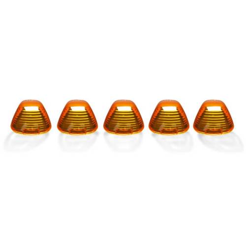Recon Truck Accessories - 264142AM | (5-Piece Set) Amber Cab Roof Light Lenses Only & Amber Xenon Bulbs