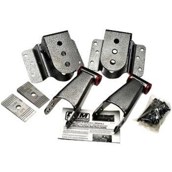 DJM Suspension - HS3015-5 | DJM Suspension 5 Inch Rear Hanger & Shackle Kit (1999-2007 F250, F350 Super Duty 2WD)