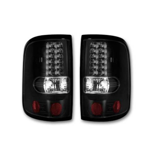 Recon Truck Accessories - 264178BK | Straight aka “Style” Side LED Tail Lights – Smoked Lens