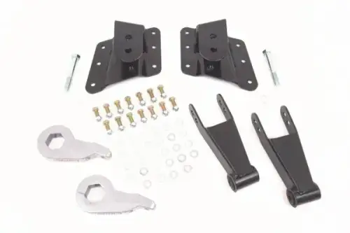 McGaughys Suspension Parts - 33083 | McGaughys 2 Inch Front 3 to 5 Inch Rear Lowering Kit 1999-2000 GM 2500 Trucks 2WD/4WD