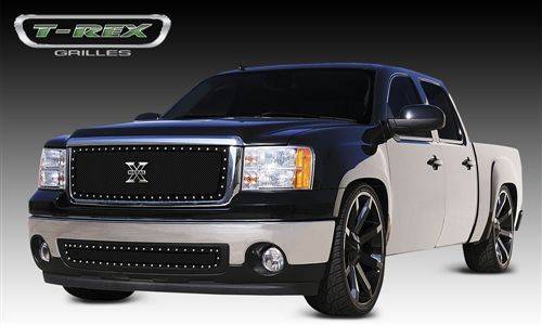 T-Rex Billet - 6712051 | T-Rex X-Metal Grille | Black | 1 Pc | Insert | Chrome Studs [Available While Supplies Last]