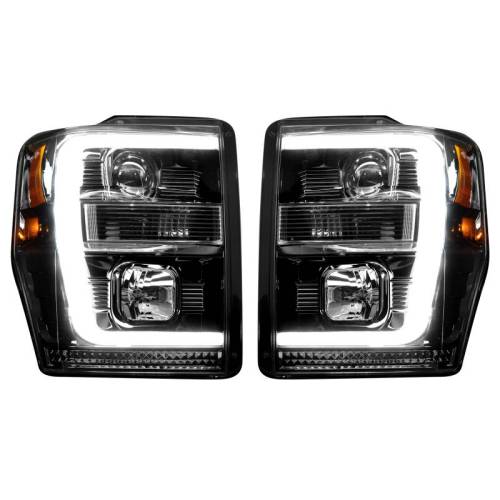 Recon Truck Accessories - 264196BKC | Projector Headlights w/ Ultra High Power Smooth OLED HALOS & DRL – Smoked / Black