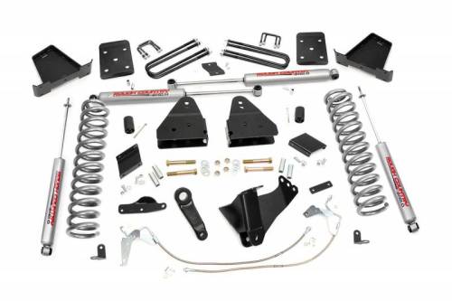 Rough Country - 566.20 | 6 Inch Ford Suspension Lift Kit w/ PremiumN3 Shocks (Gas Engine, With Overloads)