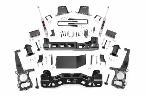 Rough Country - 57430 | 4 Inch Ford Suspension Lift Kit w/ Strut Spacers, Premium N3 Shocks