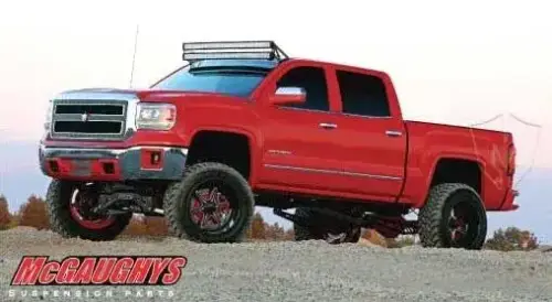 McGaughys Suspension Parts - 50766-SSS | McGaughys 7 to 9 Inch Lift Kit (S/S Silver) 2014-2016 GM Truck 1500 2WD CAST STEEL factory control arms only