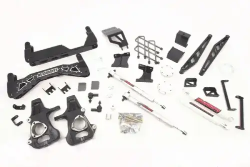 McGaughys Suspension Parts - 50767-SSB | McGaughys 7 to 9 Inch Lift Kit (S/S Black) 2014-2016 GM Truck 1500 4WD CAST STEEL factory control arms only