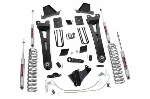 Rough Country - 542.20 | 6 Inch Ford Suspension Lift Kit w/ Premium N3 Shocks (Diesel Engine, With Overloads)